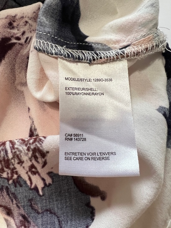 Tribal Cream Floral Twist-Front Sleeveless Top Medium Lightweight Boho Chic - Picture 6 of 8